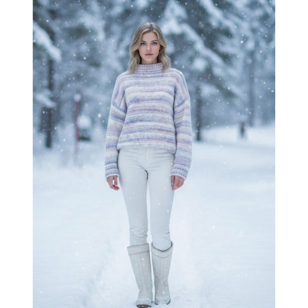 COZY Cabincore Cottage Core Soft Girl J Crew pastel knit sweater NWOT L